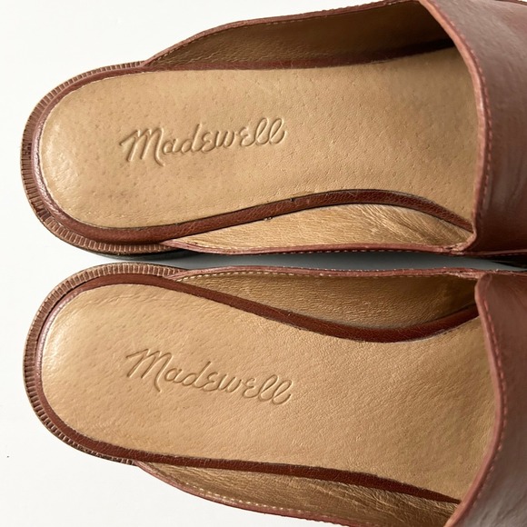 Madewell The Frances Loafer Mule Shoes in Burnished Mahogany Leather Size 6.5 - Picture 6 of 8